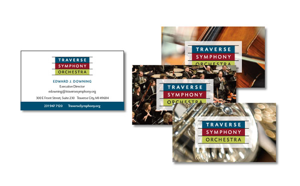 Business stationery for the Traverse Symphony Orchestra