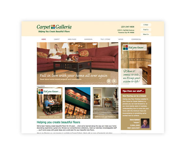 Carpet Galleria website home page